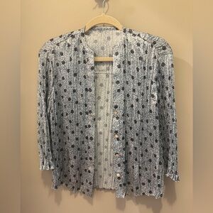 Vince Camellia pleated Light Blue Patterned Blouse